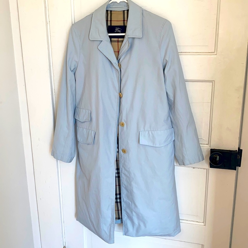 Light Blue Burberry Jacket Raincoat Women’s Small